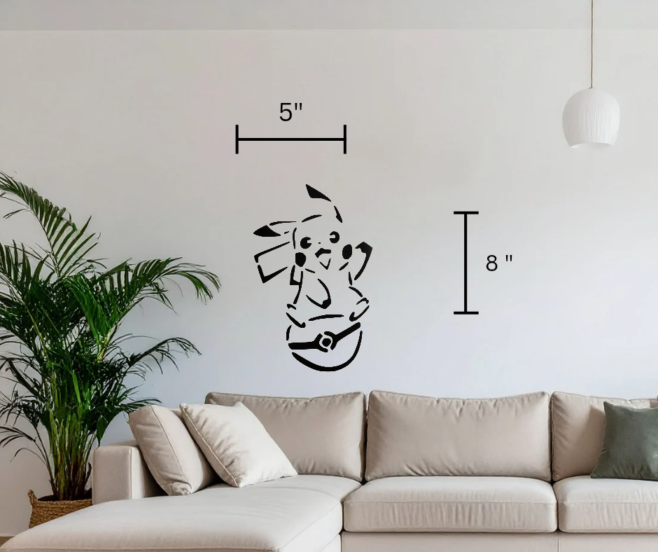 Pikachu and pokeball inspired Wall, Car, Laptop Decal. Permanent and Removable available!