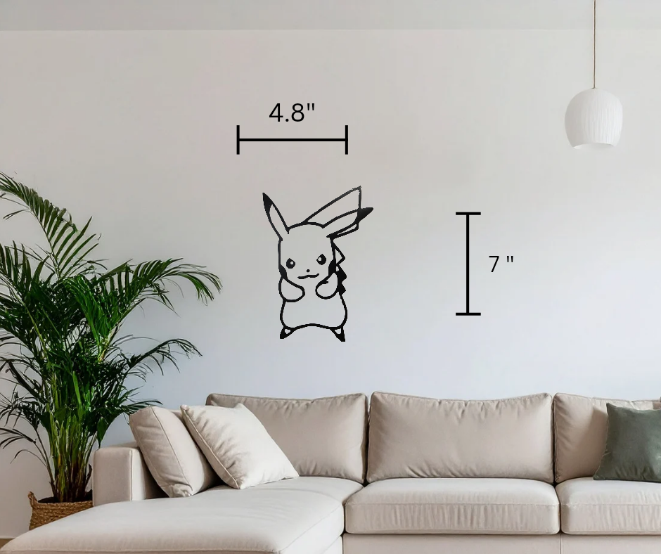 Pikachu inspired Wall, Car, Laptop Decal. Permanent and Removable available!