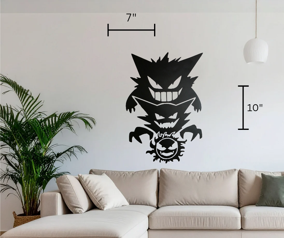 Gengar, Ghastly, Haunter inspired Wall, Car, Laptop Decal. Permanent and Removable available!